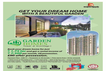 Get your dream home with a beautiful garden at Supertech Garden Homes in Greater Noida